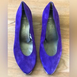Magali suede wedge pumps made in Italy size 7.5
